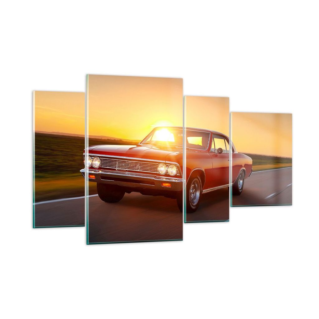 Bilder auf glas - Auto Straße - 120x70cm - Glasbilder - Wandbilder - Bilder - Kunstdruck - zum Aufhängen bereit - Wanddekoration aus Glas - Glas ...