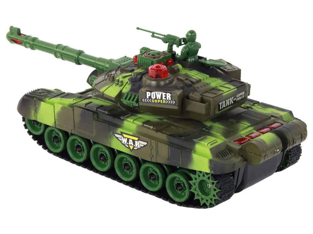 Char militaire télécommandé RC : Jeu de combat extérieur rotatif 360