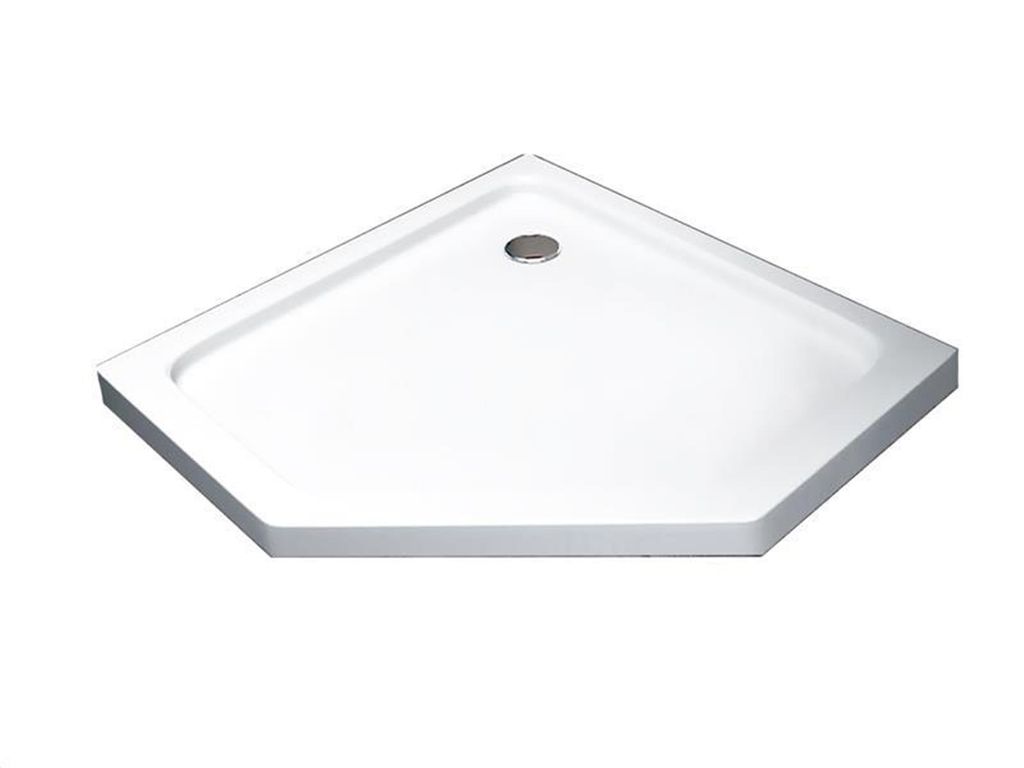 Glaszentrum Hagen Acryla 100x100x5 cm Duschtasse Fünfeck + Siphon