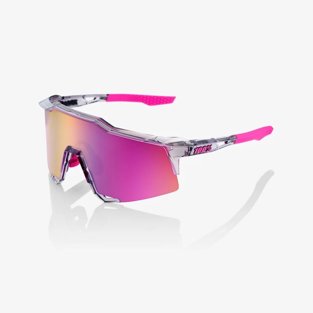 100% Speedcraft Polished Translucent Grey/Purple Multilayer Mirror Lens Fahrradbrille