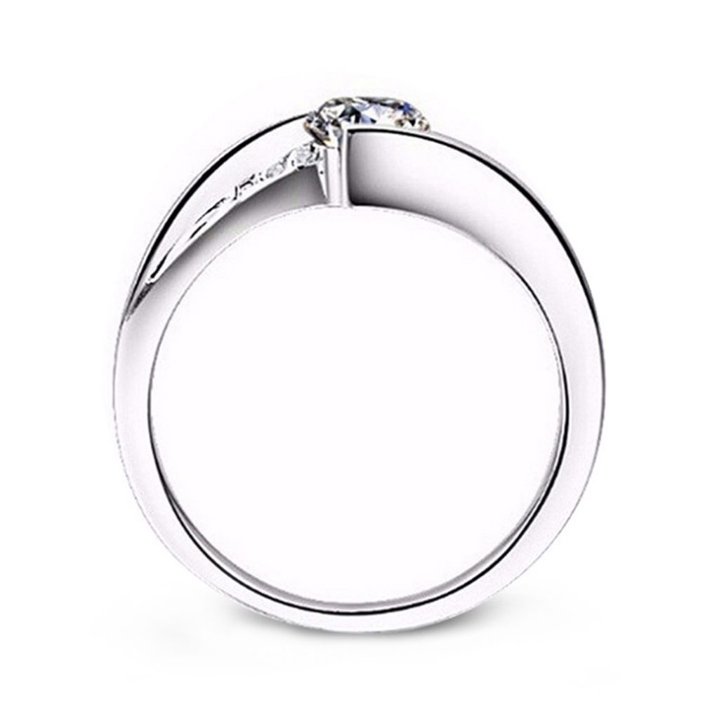 Künstlerischer Damenring, bezaubernder, glänzender Zirkonia-Fingerring für den täglichen Gebrauch-Platin,US 9