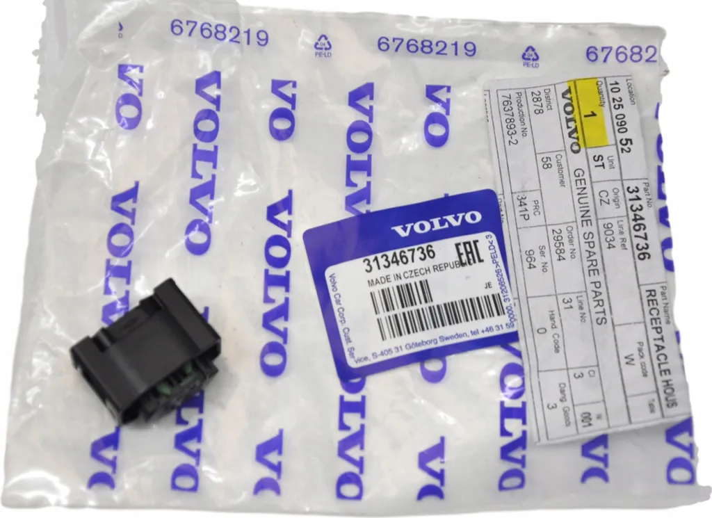 Ricambio Volvo 31346736 Spina Sensore Livello OE S60 V60 II