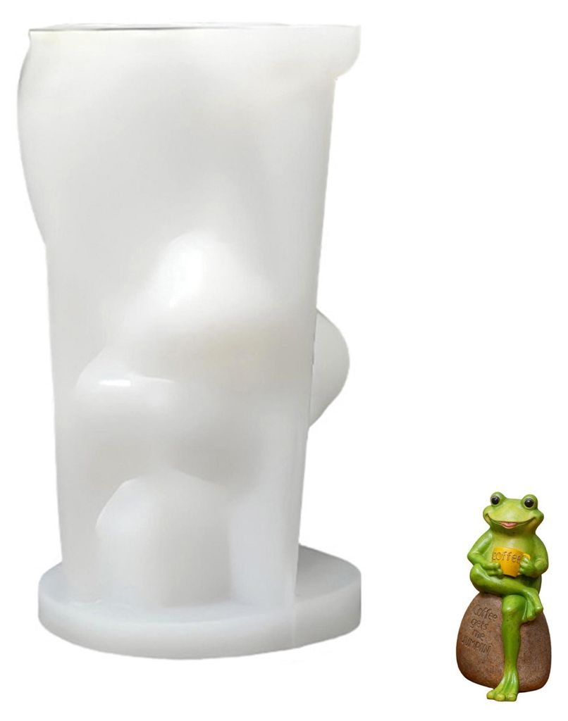 3D-Frosch-Silikonform für Kerzen, Seife, Harz, Gips, Bastelarbeiten, flexible Gießform, wiederverwendbares DIY-Formenset, einzigartige Tortendeko...