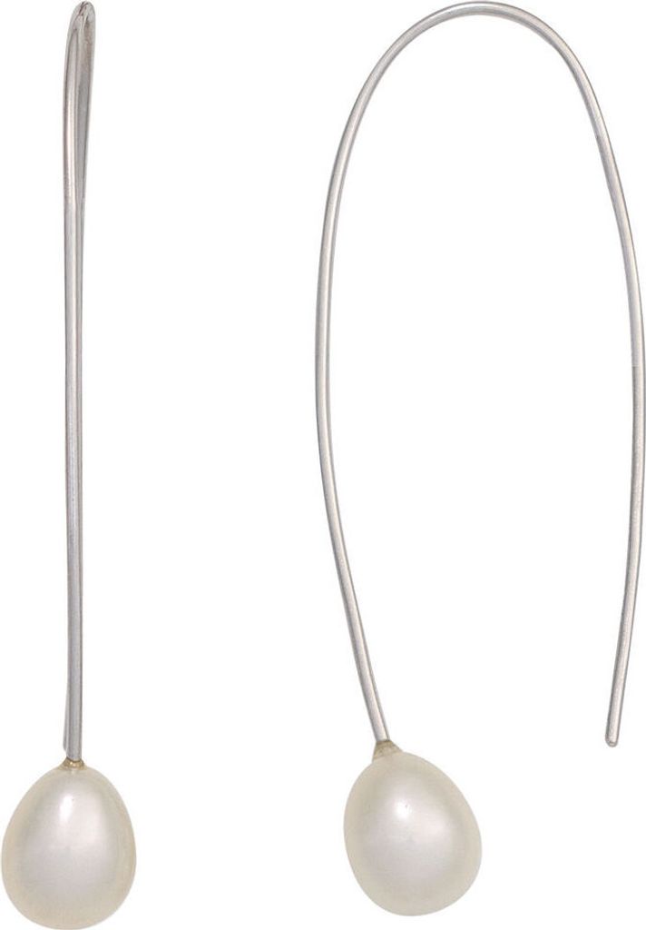 Ohrhänger Ohrringe Ohrhaken mit Süßwasser Perlen 925 Silber glänzend Damen