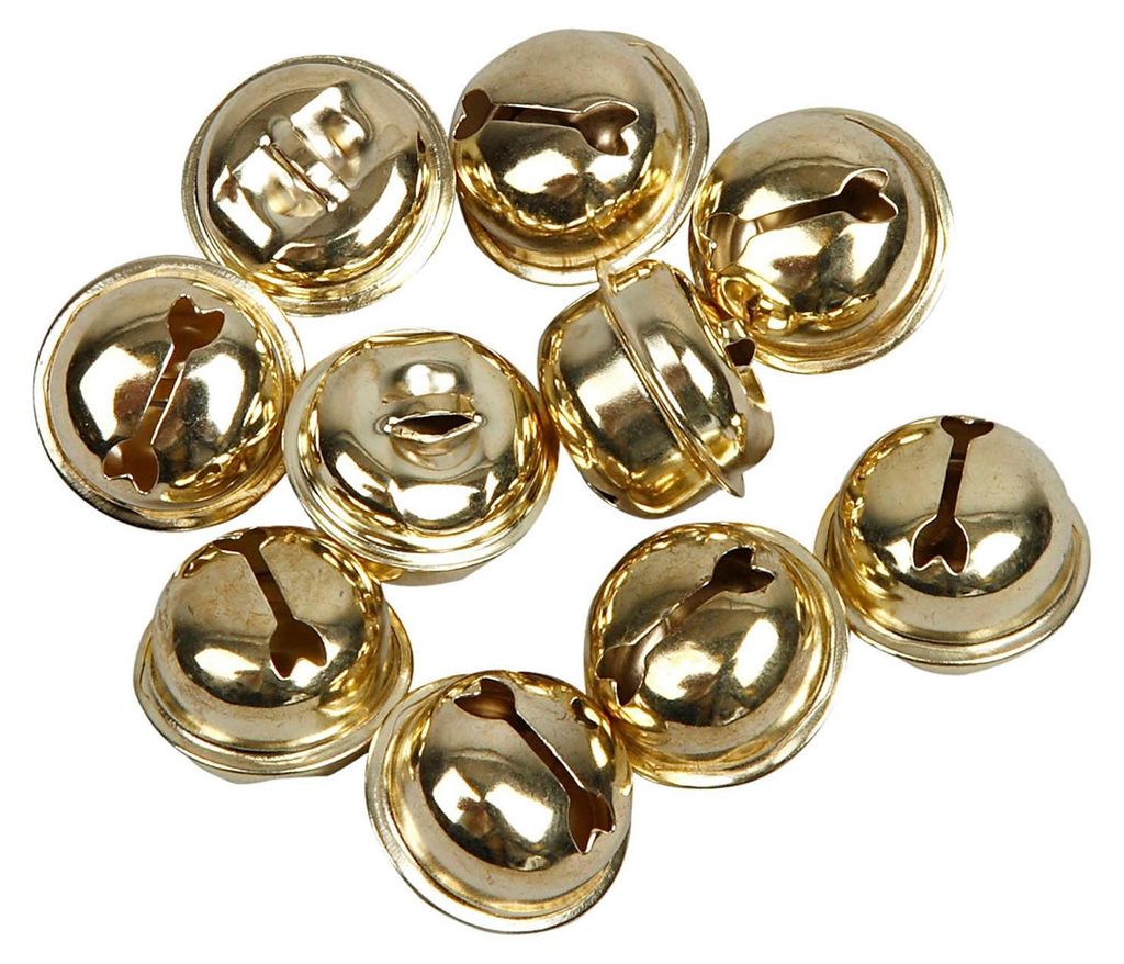 Glöckchen, D: 13+15+17 mm, Gold, 12sort.