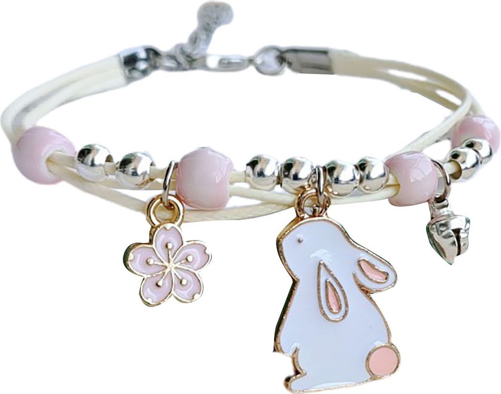 Modisches Armband, minimalistisch, schön, feine Verarbeitung, hübsch, bezaubernd, für den Alltag, Legierung, Cartoon-Häschen-Kind-Armband für ...