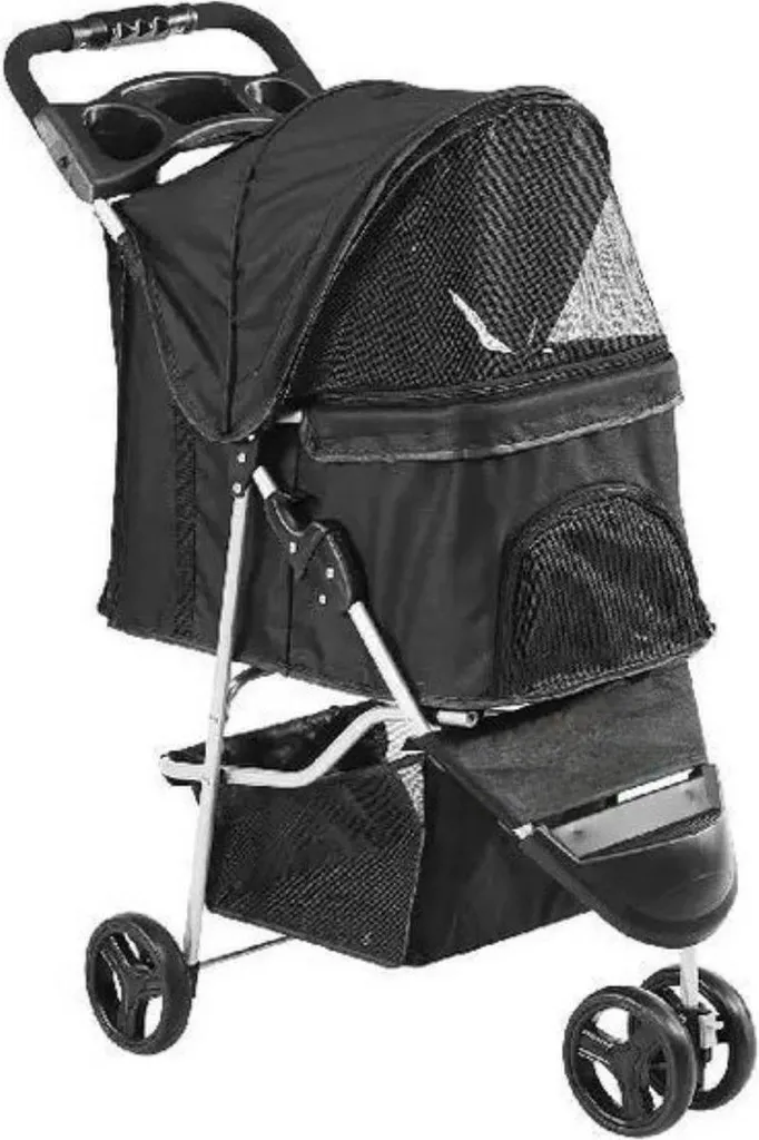 Poussette Chien pour Balades et Voyages - Happyment Pliable 16 kg