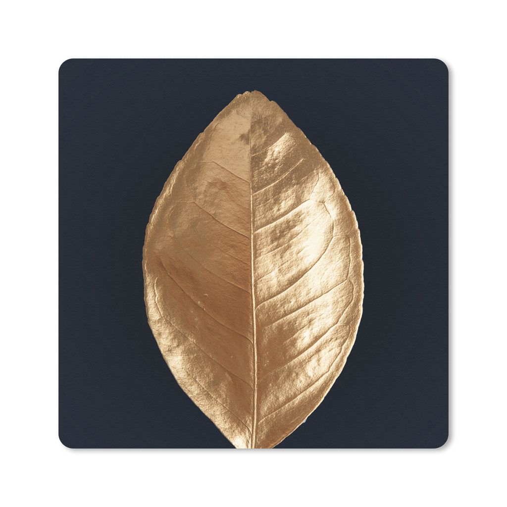 MuchoWow Mauspad Mousepad Blätter - Luxus - Gold 30x30 cm - Mousepads - Maus Mat - Pad - Mausunterlage - Gaming