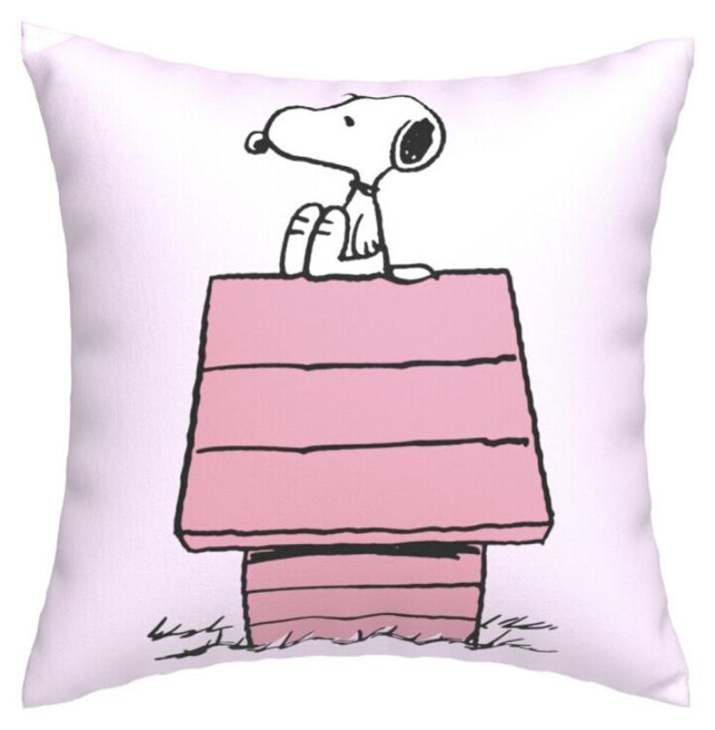 Snoopy Dekokissen rosa Kuschelkissen Zierkissen 35x35cm