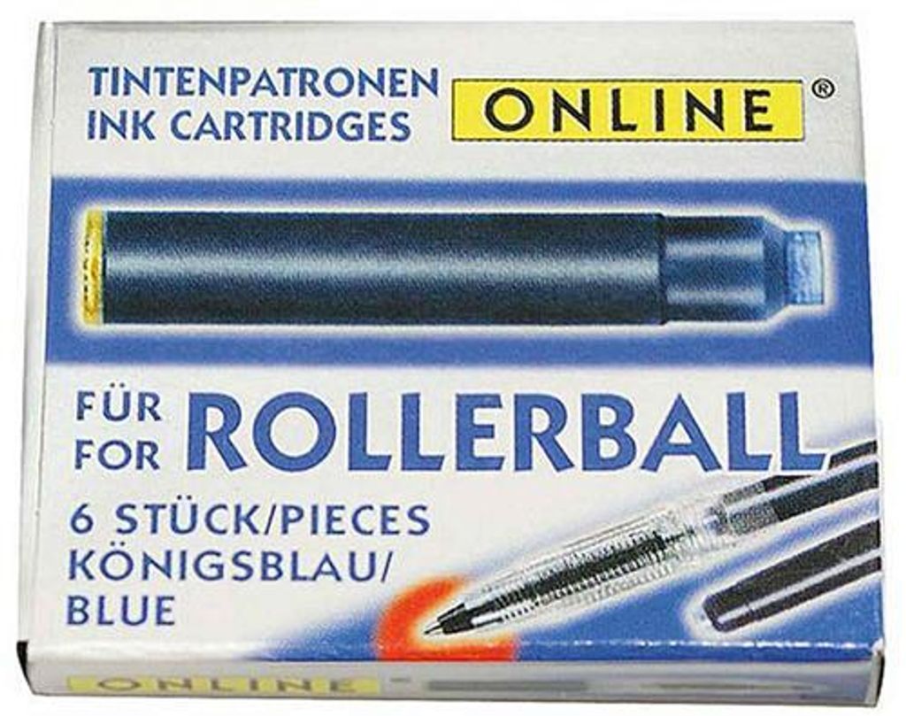 6 Patronen für Rollerball / Farbe: königsblau Produktbild 