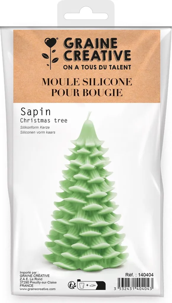 Moule pour fabriquer ses propres bougies sapin de Noël 9x15,2 cm XL