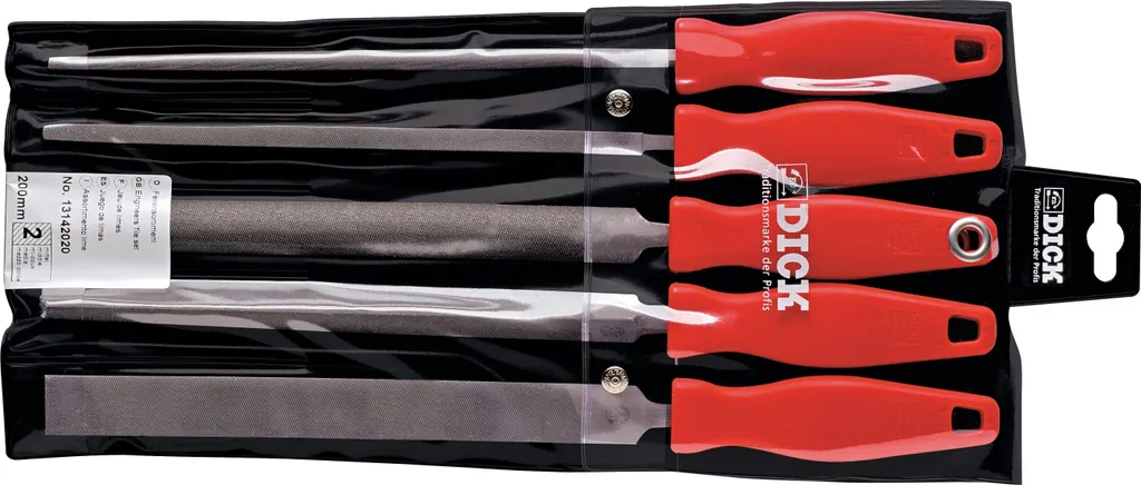 Limes Dick 200 mm taille moyenne set de 5 pièces en acier trempé 13142020