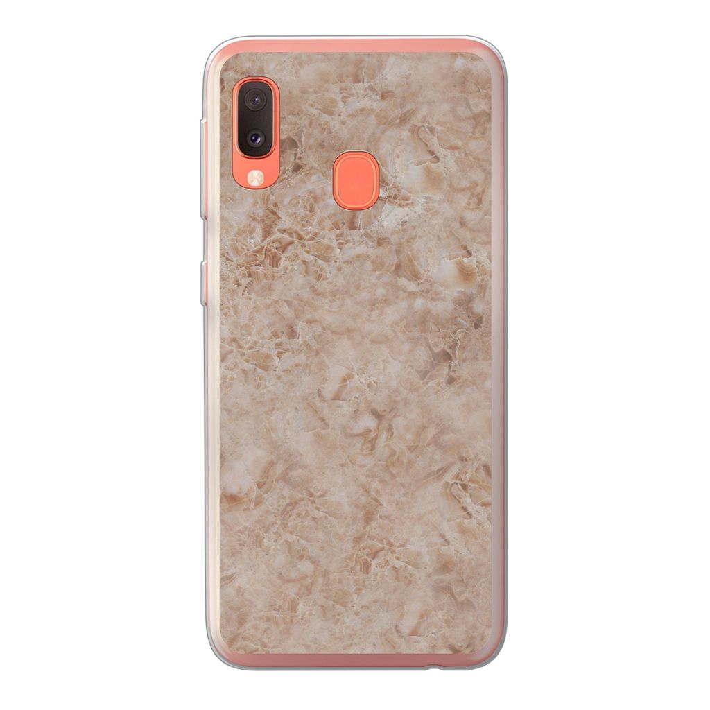 MuchoWow Handyhülle Schutzhülle Hülle für Samsung Galaxy A20e Marmor - Braun - Muster Silikon Softcase Handy Hülle - Abdeckung