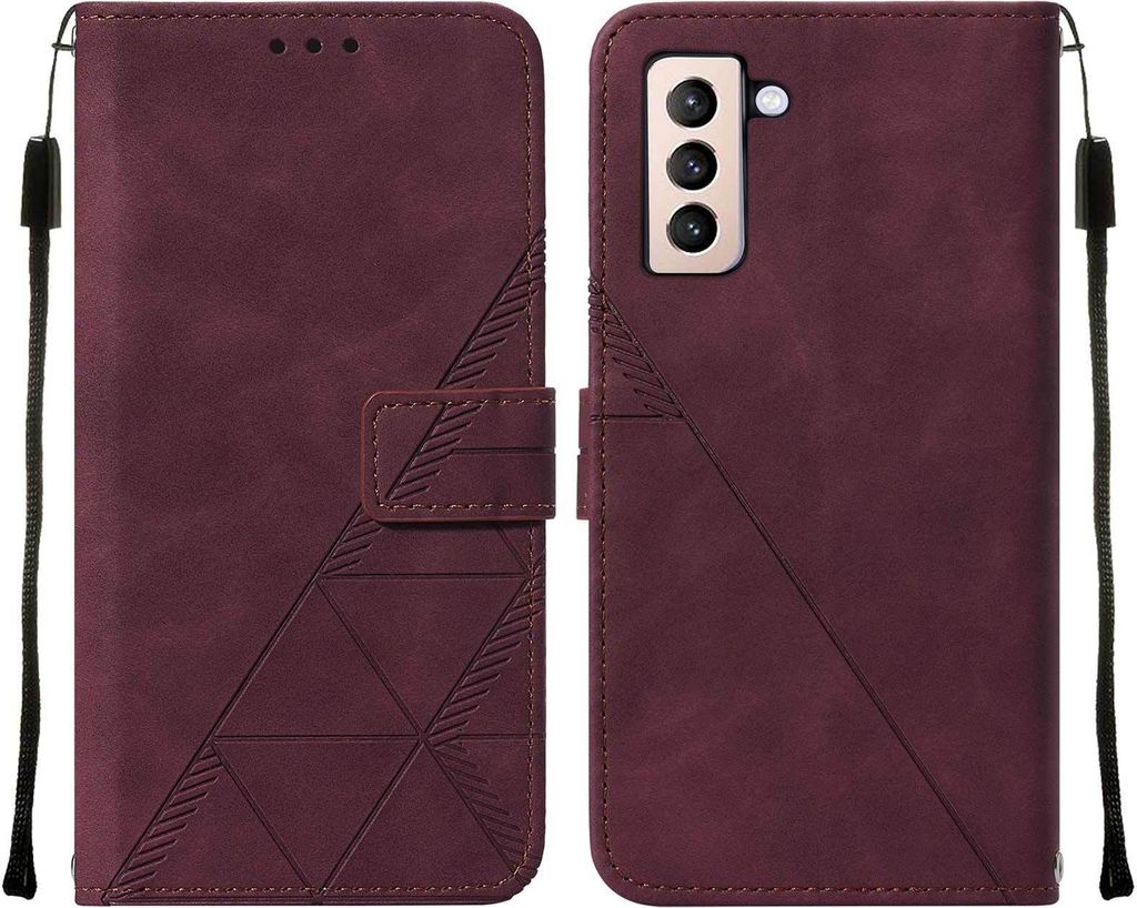 Galaxy S21+ Hülle, Schlank Prägung Flip Leder Kartenfächer Produktbild 