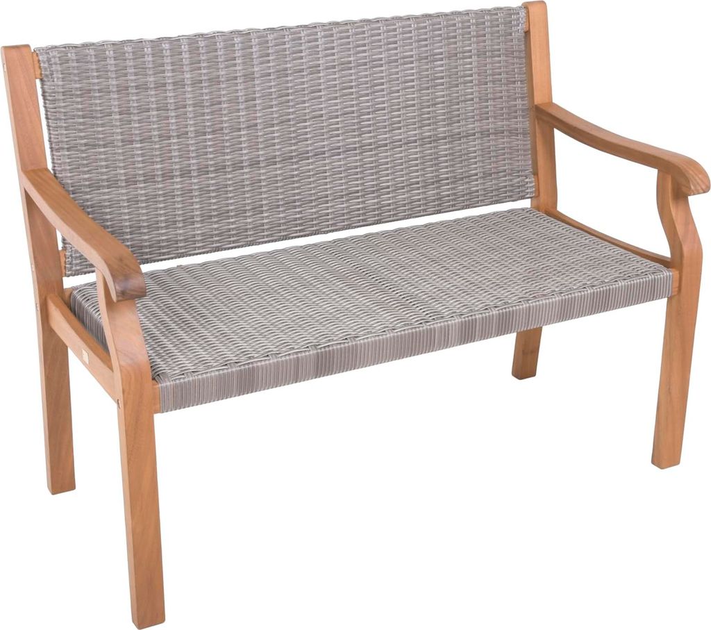 Gartenbank BARI - 120cm Breit, Eukalyptus, Natur | Terrassenbank Wetterfest Sitzbank Outdoor Bank