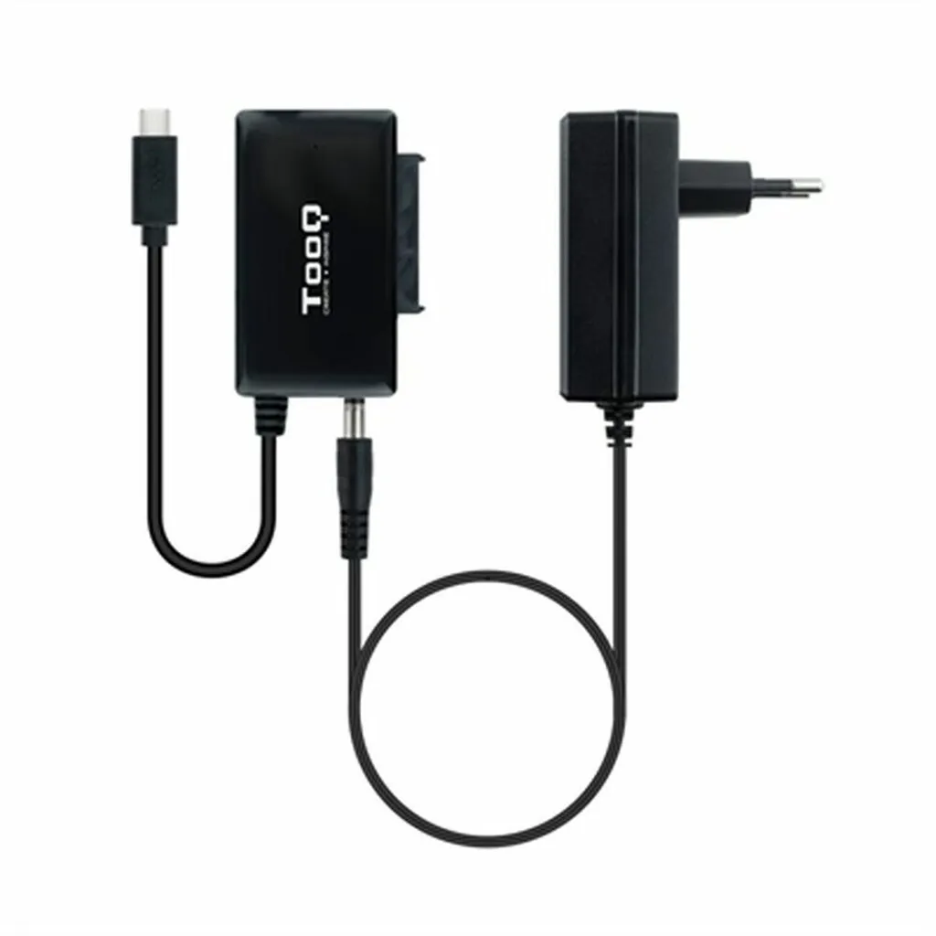 TOOQ TQHDA-02C - Adattatore da USB 3.0 USB-C a SATA per dischi rigidi da 2,5" e 3,5", con alimentatore, colore nero