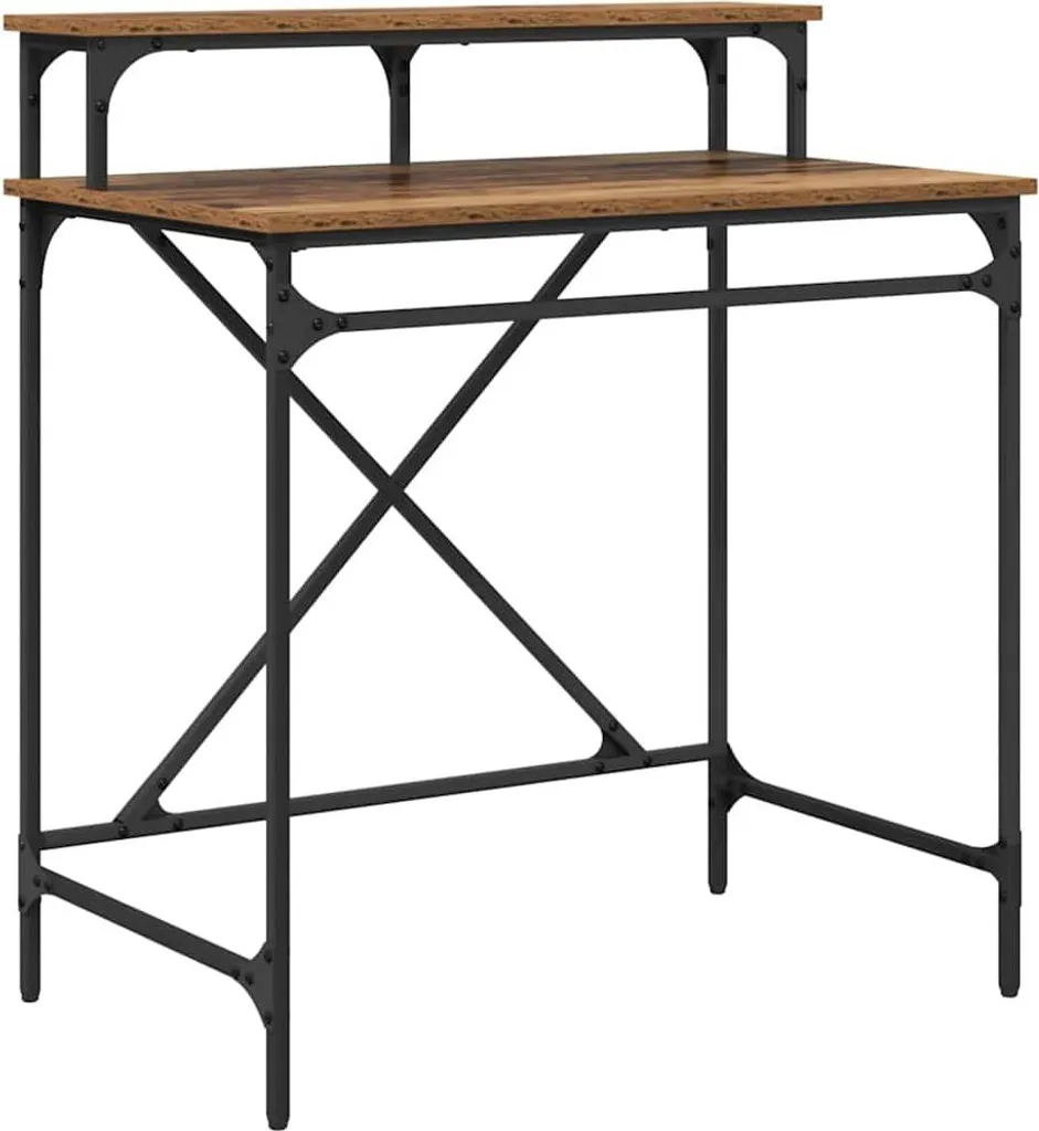 Tavolo Computer vidaXL 80x50x90 cm in Legno di Recupero Massiccio