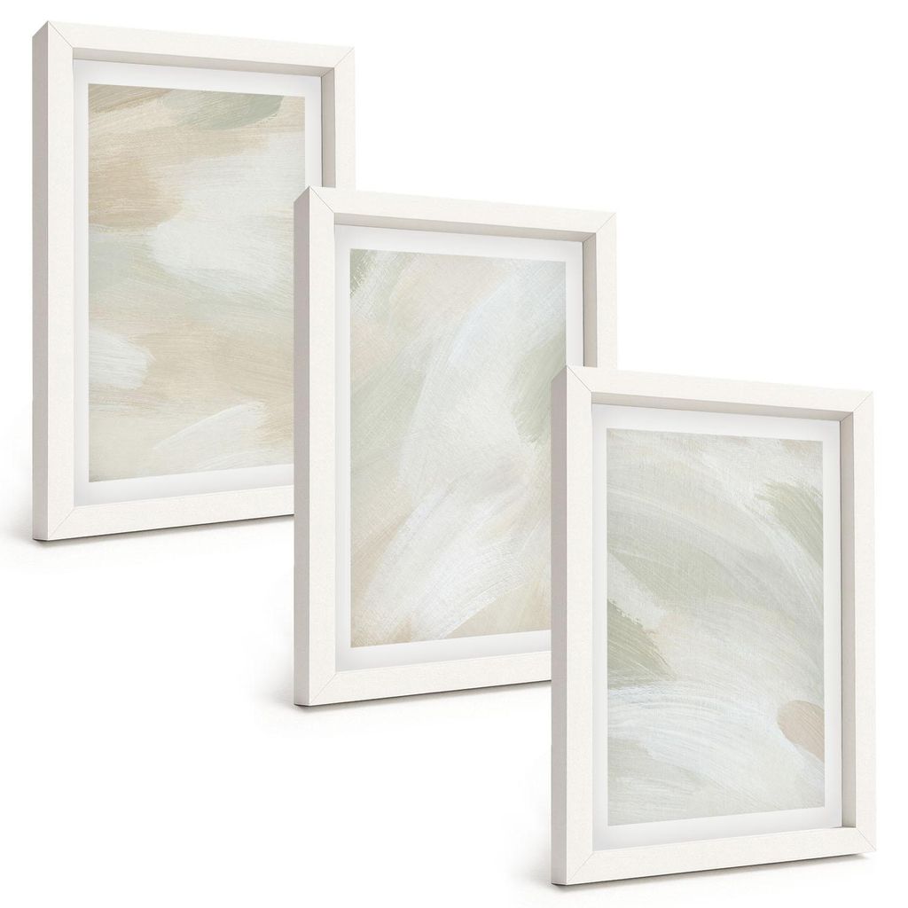 Bilder Set 3-teilig im weißen Rahmen – Wandbilder 3 Stück – gerahmte Poster für Wohnzimmer, Schlafzimmer und Flur – 20x30 cm – Leuchtend...
