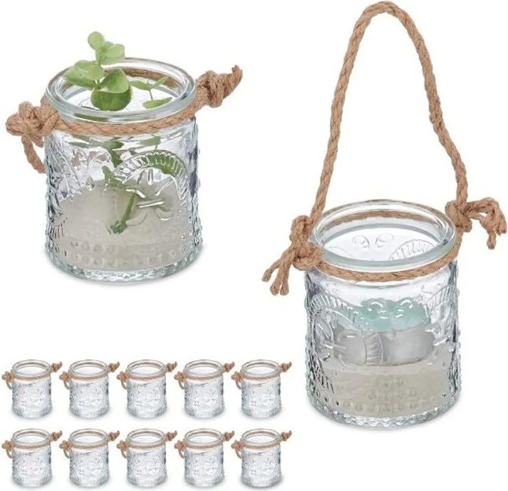 Set 12 Lanterne Vintage Decorative - Centrotavola Matrimonio Metallo e Vetro