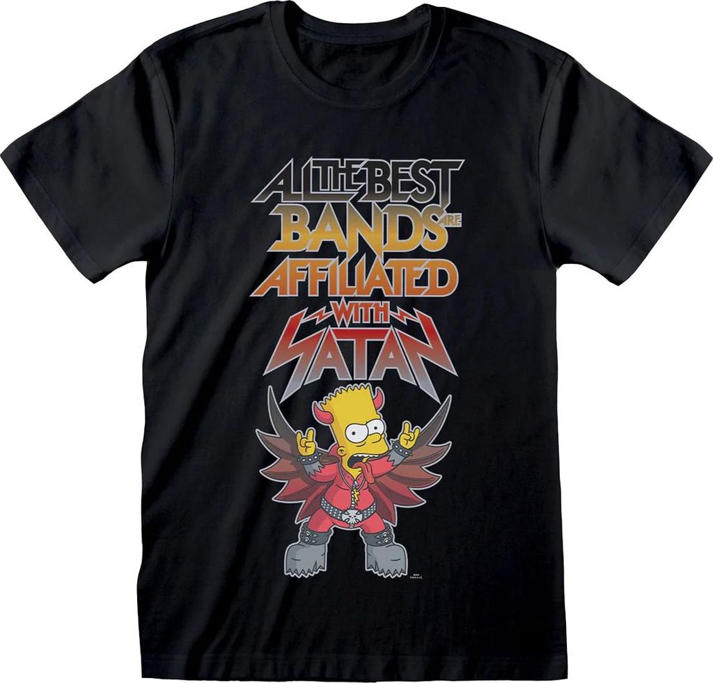 The Simpsons - "Bands With Satan" T-Shirt für Herren/Damen Uni HE3435 (S) (Schwarz)