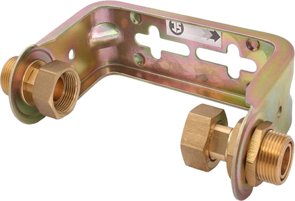 JS Wasserzähler-Bügel 3/4 x 3/4 Zoll, für Einstrahlzähler mit Baulänge 80 mm, nicht verstellbar, verzinkt