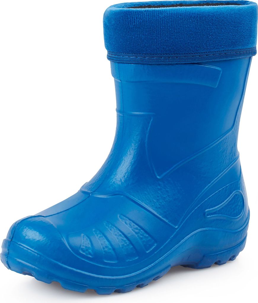 Ladeheid Kinder Mädchen Jungen federleichte Eva Thermo Gummistiefel Regenstiefel gefüttert KL050 (Blau, 22 EU).