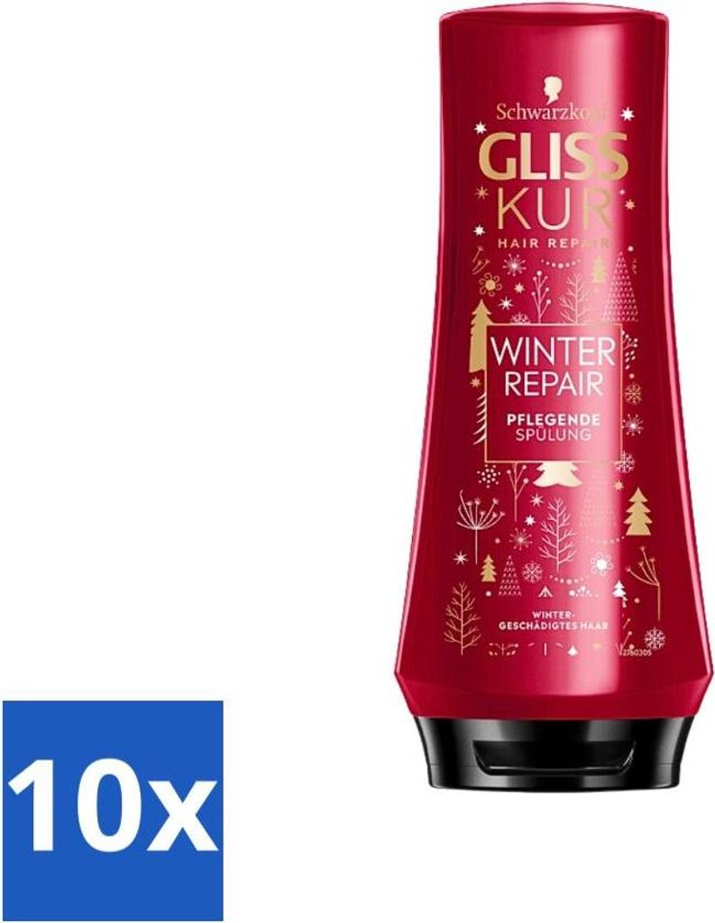 Gliss-Kur - Spülung - Winter Repair - Regeneriert & Pflegt - 200 ml - Vorteilspack - 10 Stücke