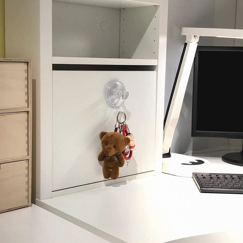 Paket von 6 Saugnapfhaken Stark Max 3 kg Saughaken Keine Bohrungen für Dusche Badezimmer Küche Fenster Multifunktionale Saugnäpfe mit Haken für...