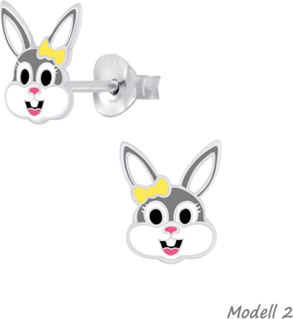 Kinder Ohrringe Silber 925 Ohrstecker Hase Modell 2