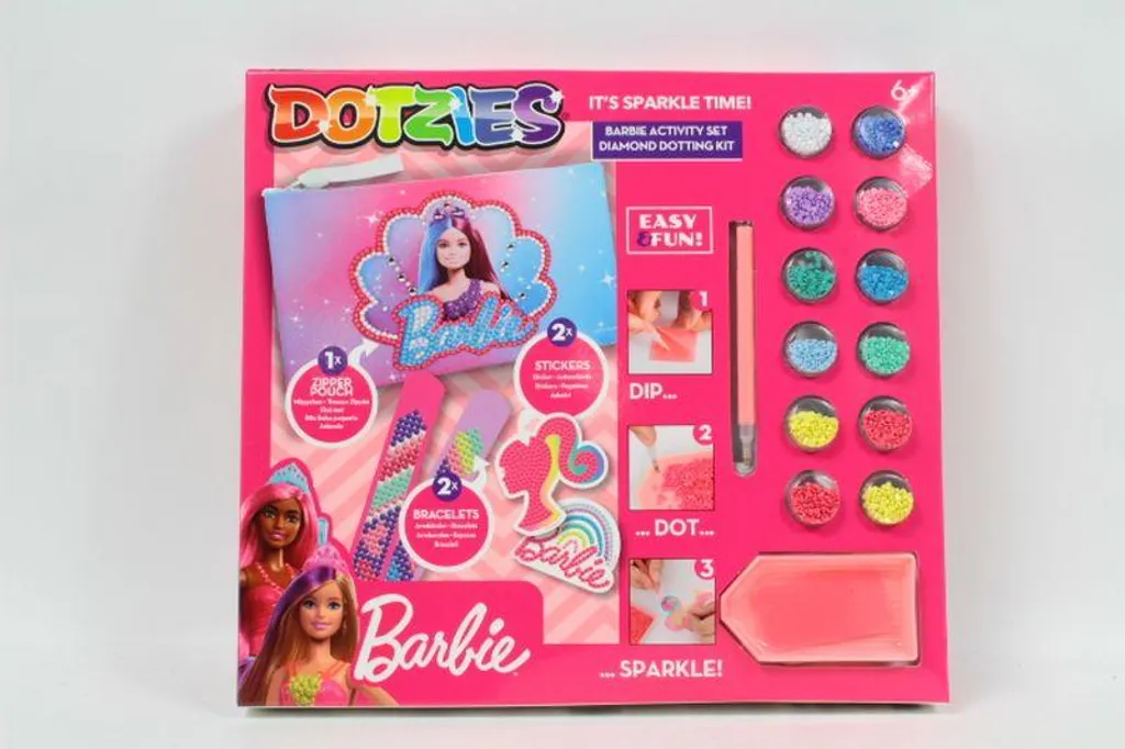 Set Diamond Dotz Barbie 28699 avec strass brillants et toile adhésive