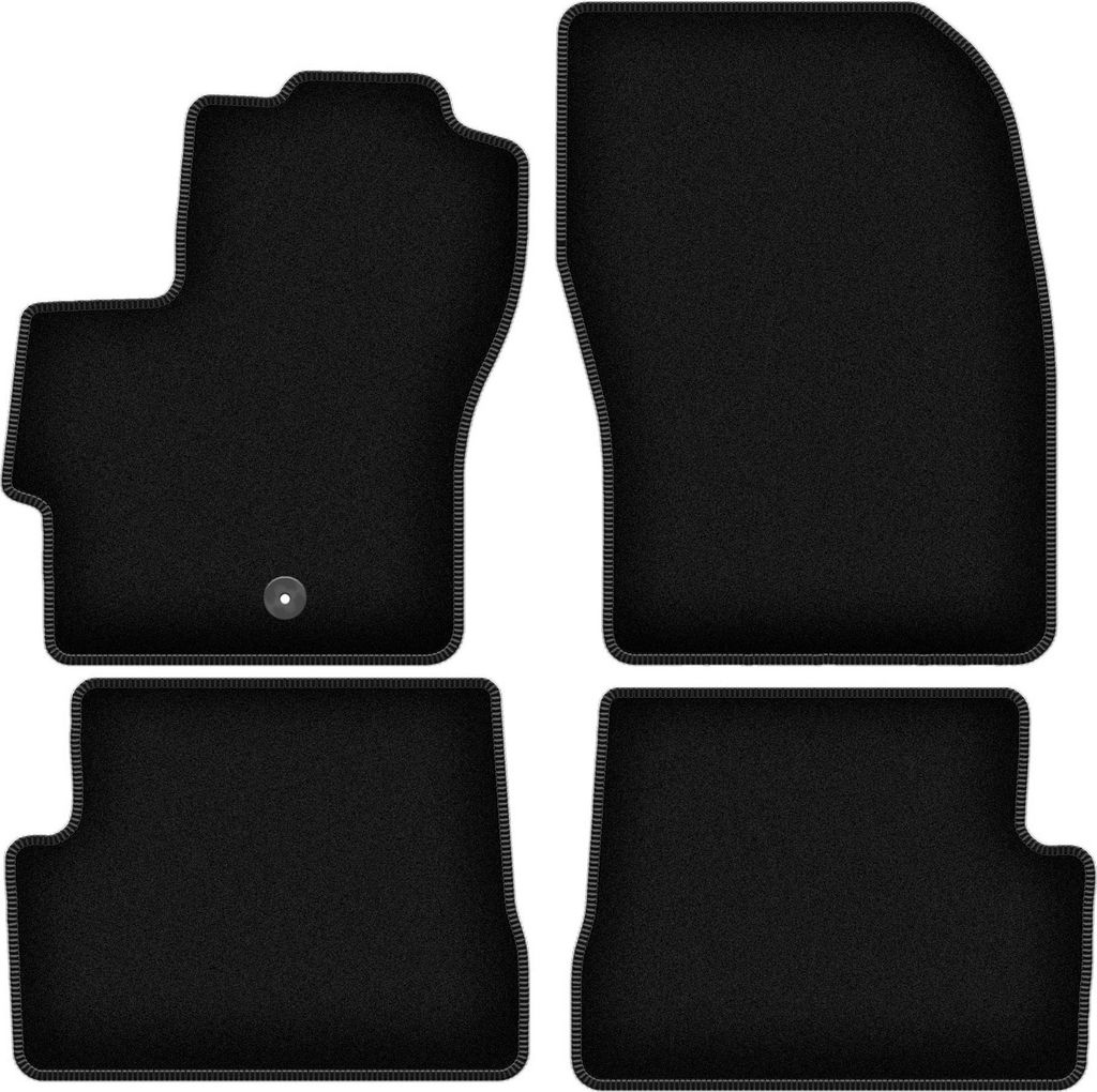 Wielganizator Velours-Autoteppiche – passend für Mazda 3 I BK (Schrägheck, Bj. 2003-2009) – schwarz, passgenau, mit Befestigungen set 4 Stk.