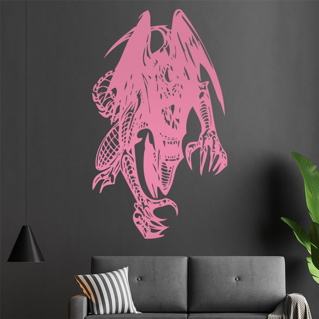 Drachen Biest Wandtattoo in 6 Größen - Wandaufkleber Wall Sticker - Dekoration, Küche, Wohnzimmer, Schlafzimmer, Badezimmer