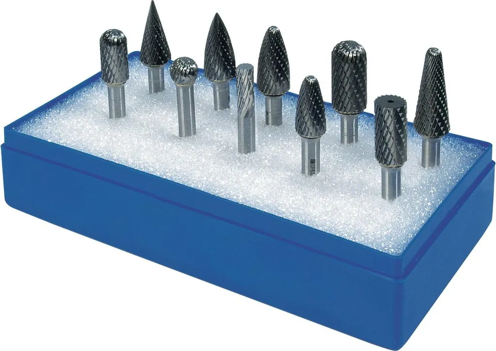 Jeu de forets cruciformes en carbure de 6 mm, 10 pièces et coffret robuste