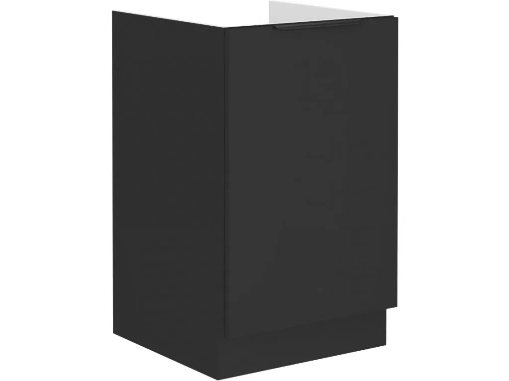 Meuble sous-évier une porte SAJU noir de 50 cm pour cuisine moderne