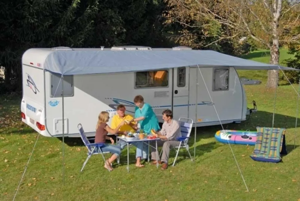 Auvent Como 4 Gris 350x240cm - Fini le Manque d'Espace en Camping