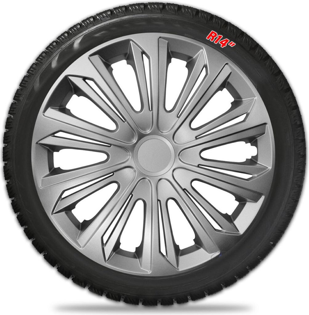 Wieldoppen FIAT 14, STRONG WIT GELAKT 4 stuks