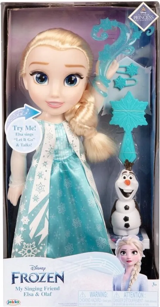 Poupée Elsa Chantante Reine des Glaces avec Figurine Olaf Disney 38cm