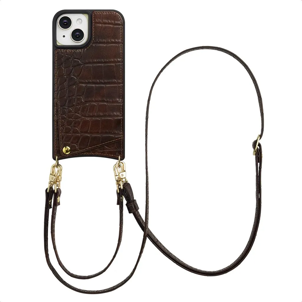 Selencia Nova Croco iPhone 15: L'Arte della Cover in Choco Brown
