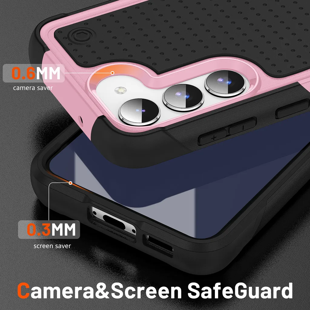Custodia Samsung S23+ Rosa Nero Antiurto 2in1 Grado Militare - 4