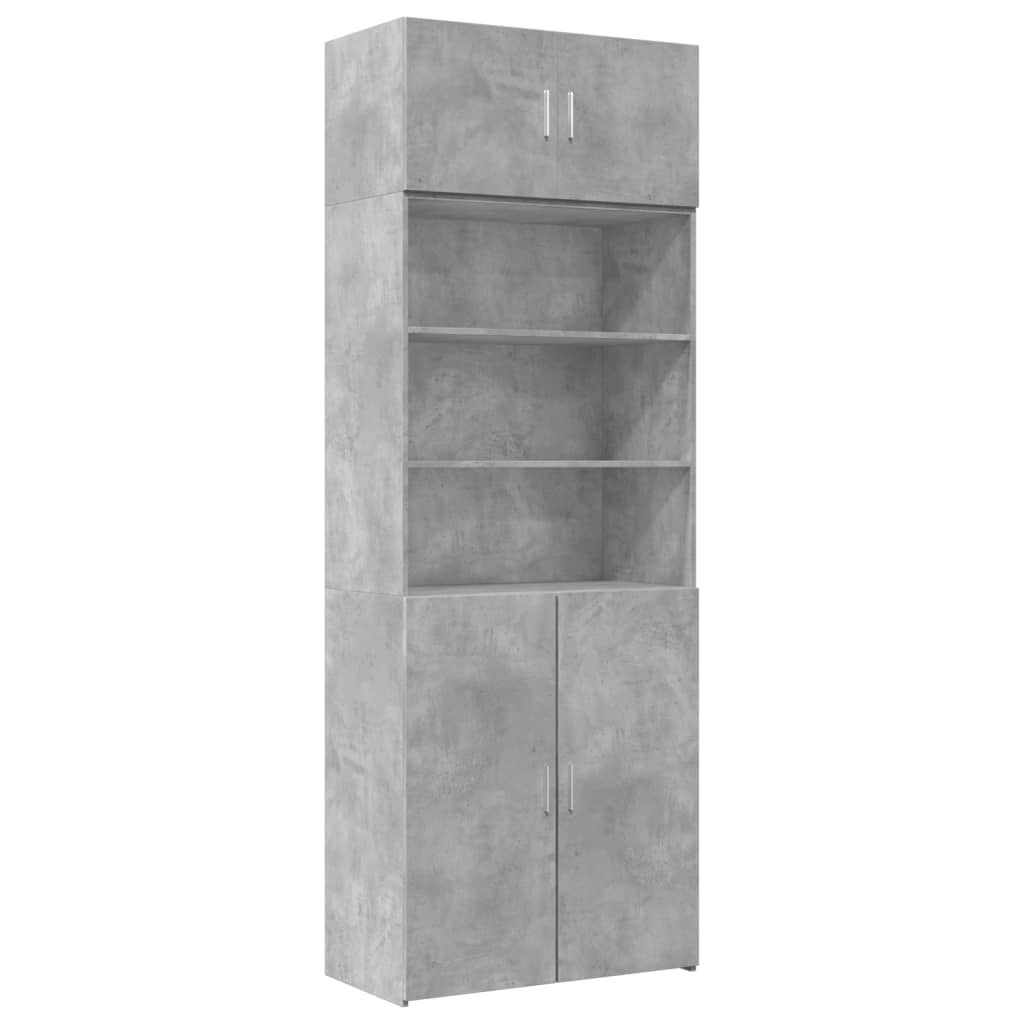 Hochschrank Betongrau 80x42,5x225 cm Holzwerkstoff