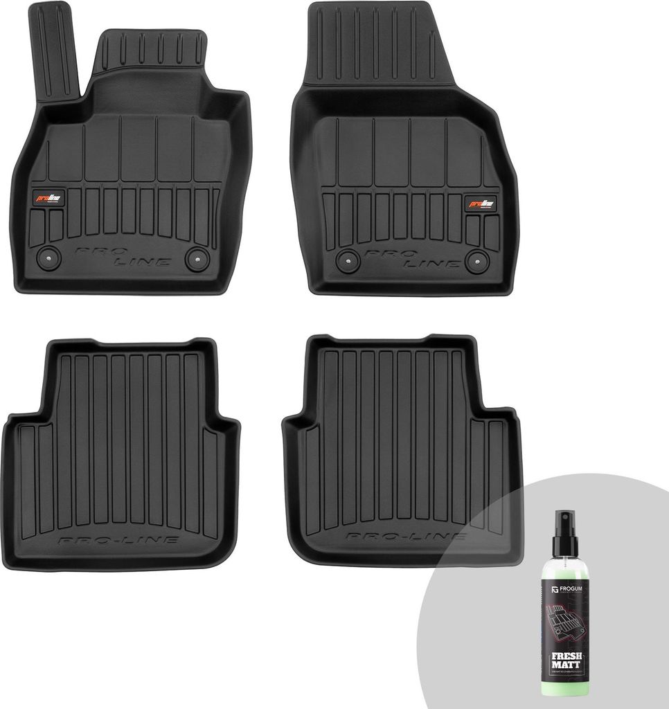 FROGUM ProLine 3D Gummimatten Exklusiven Auto Fußmatten Autofussmatten für Skaba Kamiq ab 2019