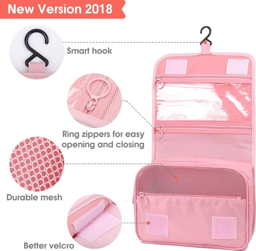 Reise-Waschtasche Aus Leder Mit Reißverschluss – Organizer Für Toilettenartikel Und Make-up, Braun