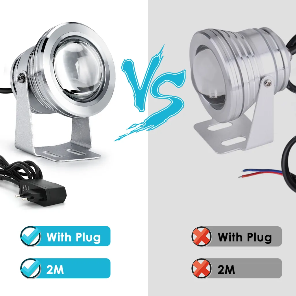 Projecteur LED Bassin et Cascade RGB Étanche avec Prise EU 90V-265V