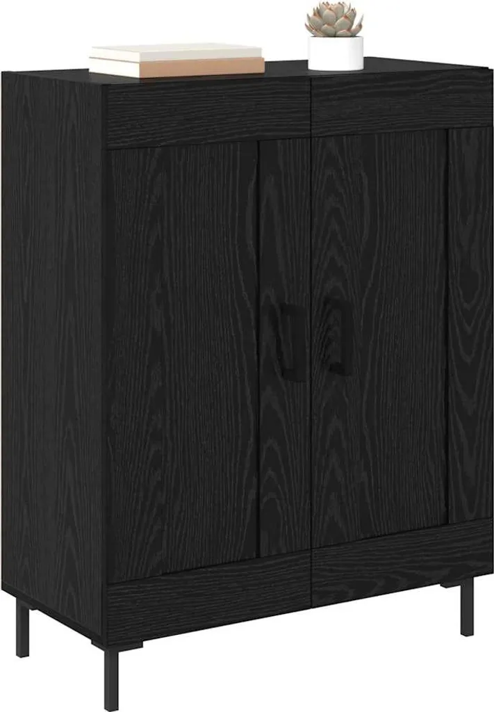 vidaXL Credenza look rovere nero 69,5 x 34 x 90 cm