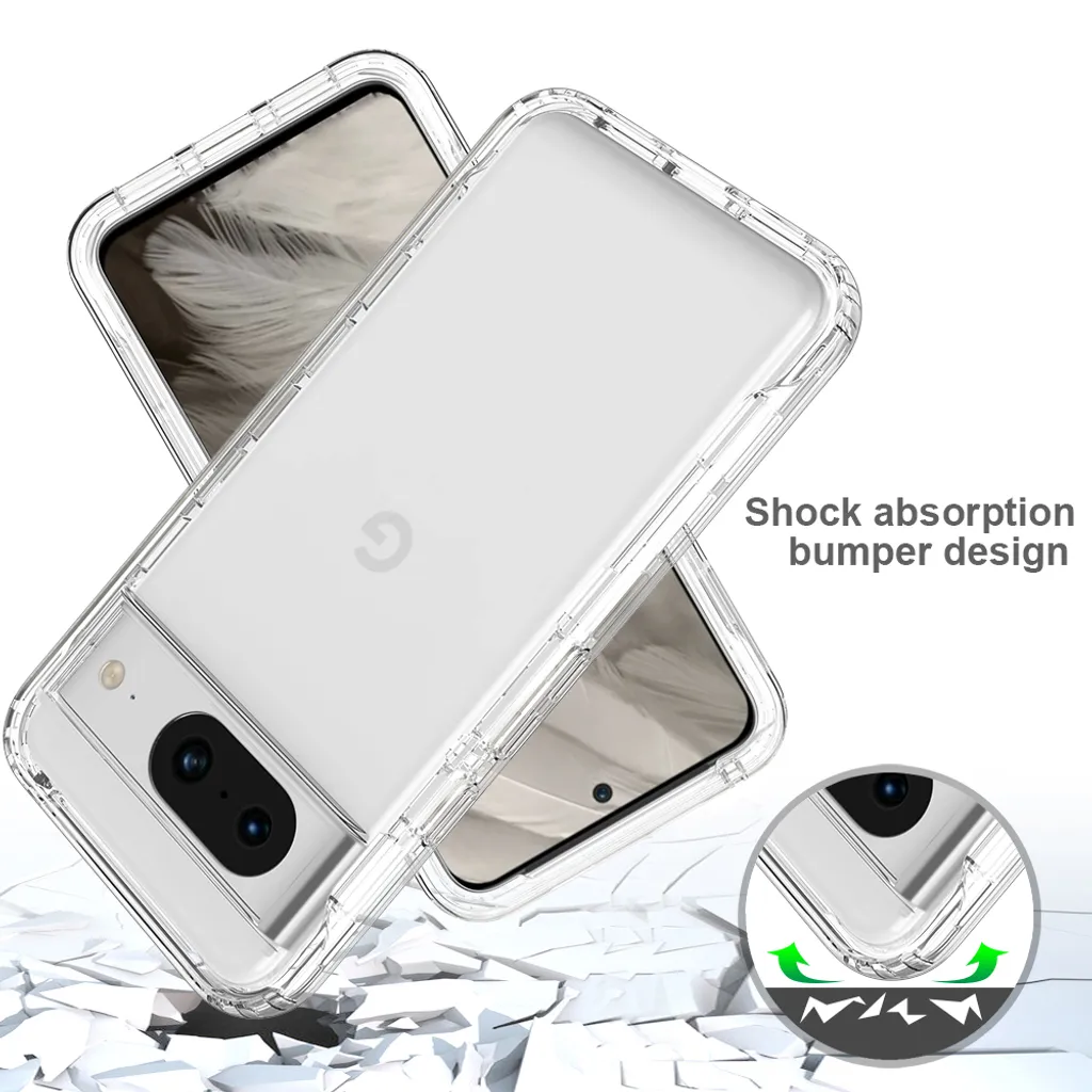 Unov Custodia compatibile con Pixel 8 Custodia trasparente con design