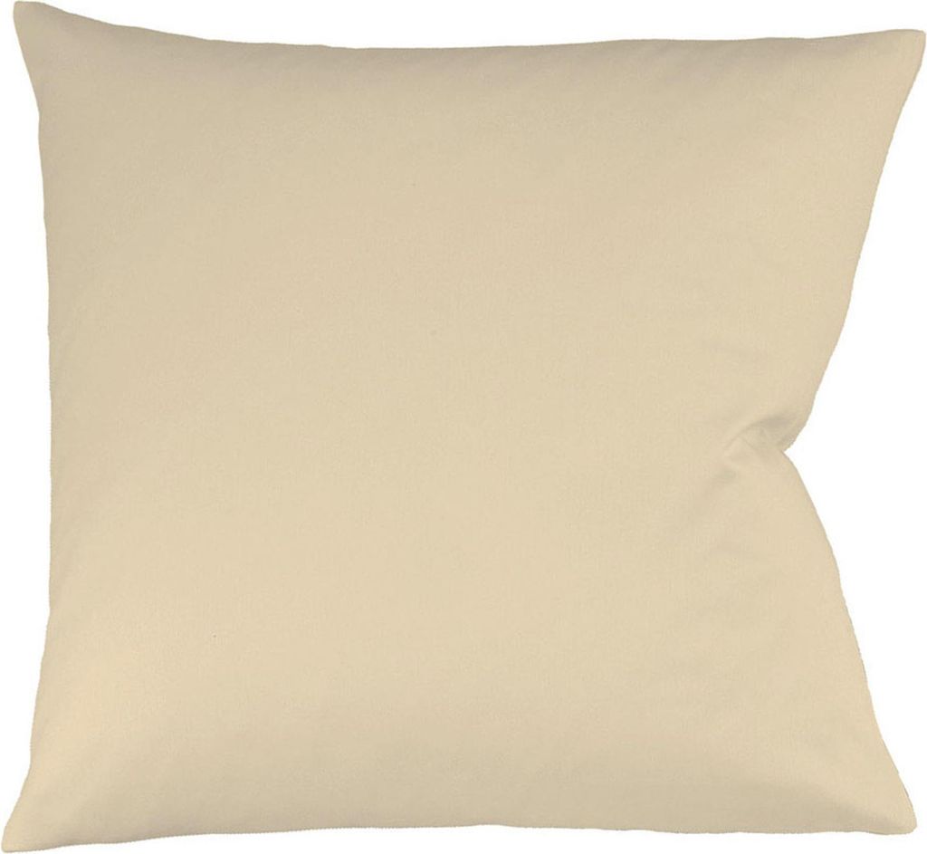 Fleuresse Interlock-Jersey-Kissenbezug uni colours, Farbe beige 2043