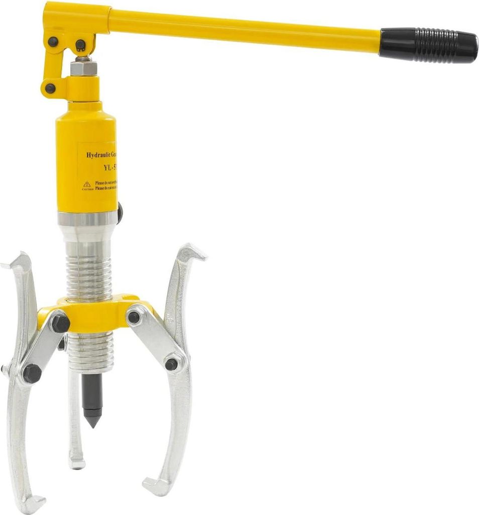 Hydraulischer Getriebe-/Radlagerabzieher - Integrierter hydraulischer Abzieher - 5 t - 3-Klauen - Ø 200 mm - Zugweg 140 mm - Hub 5 cm - 360° dreh...