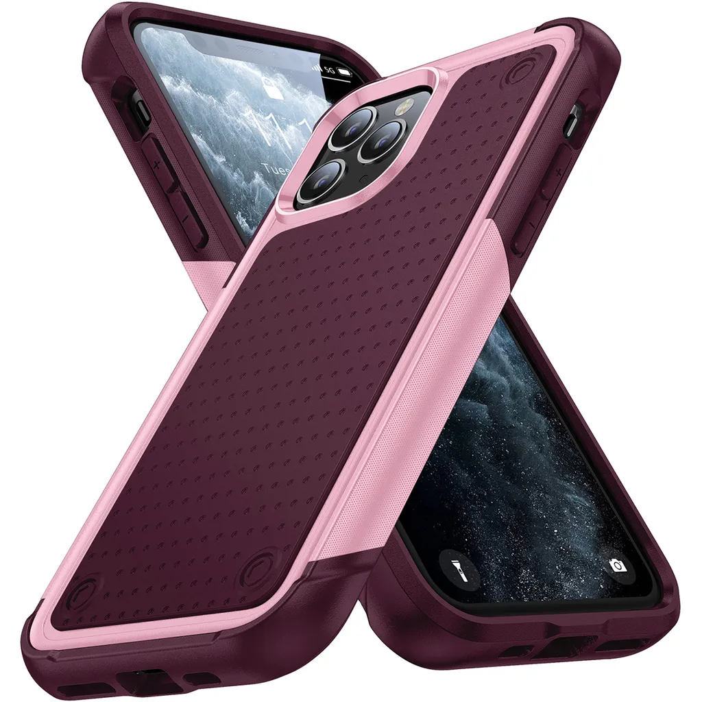 Custodia iPhone 11 Pro Max Grado Militare Rosa Rosso Antiurto 2-in-1