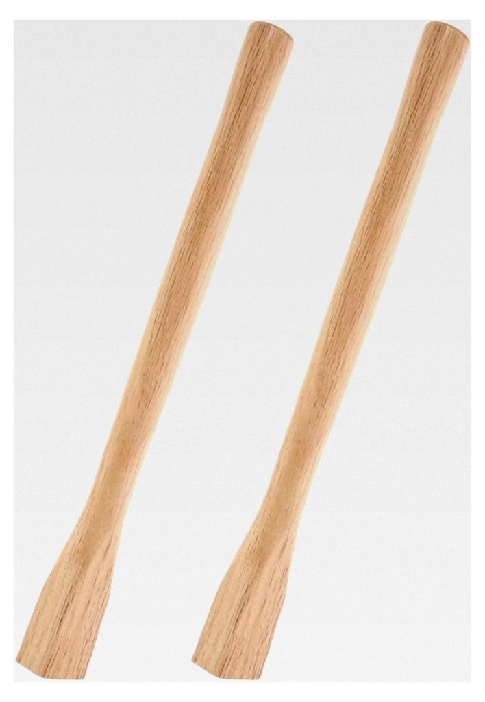 2 Stück Ersatz-Holzhackenstiele 36 cm aus robustem Eichenholz für Gartengeräte mit komfortablem Holzgriff