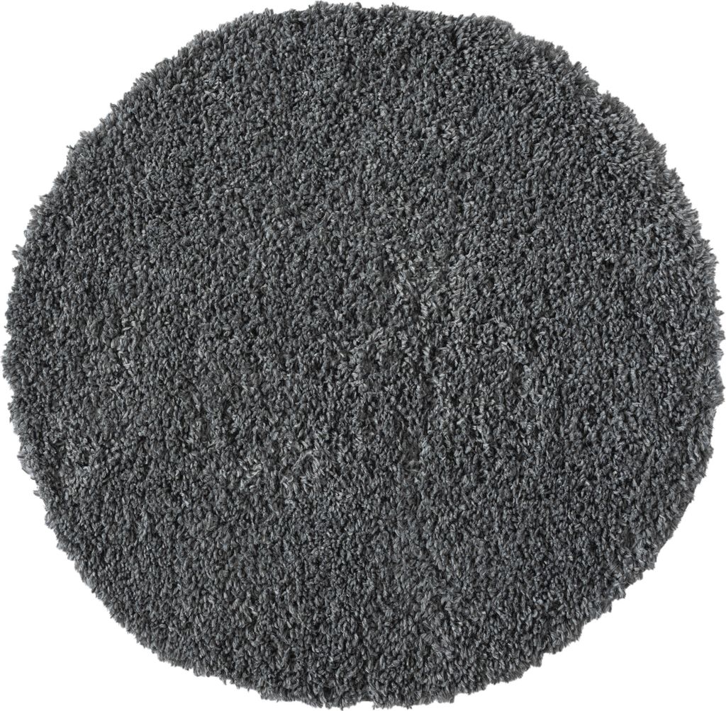 MY-RUG Teppich, Hochflorteppich Shaggy Star, 100x100, grau, leicht glänzend, extra flauschig, rund